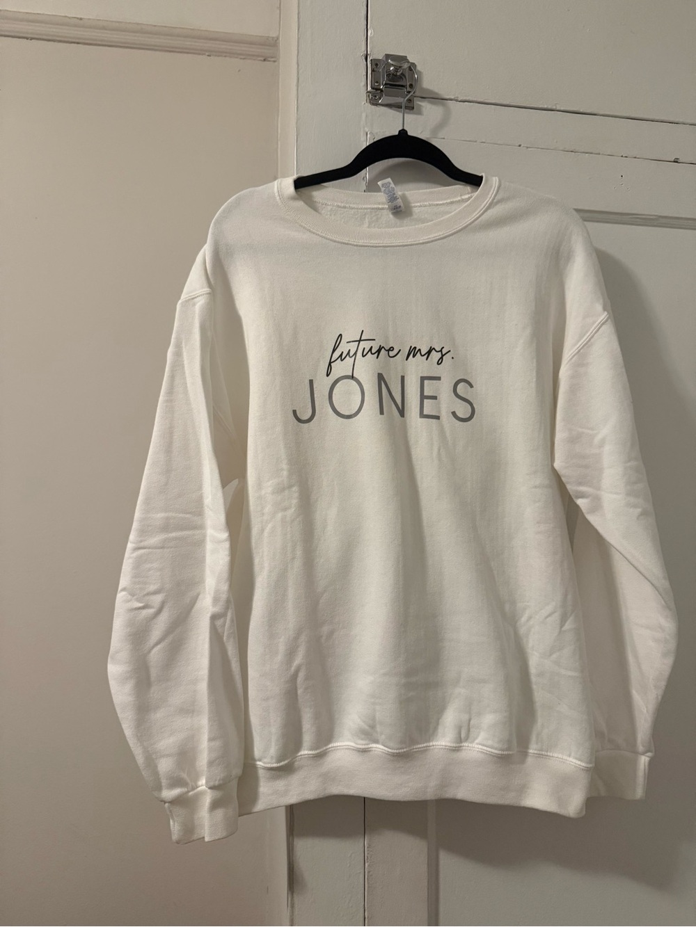 Future Mrs. Jones White Crewneck Sweatshirt